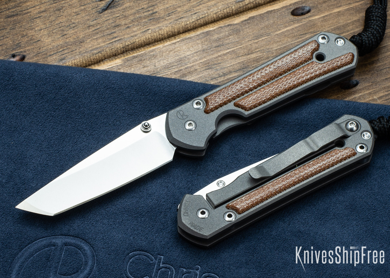 Chris Reeve Knives: Small Sebenza 21 - Tanto - Natural Micarta Inlay