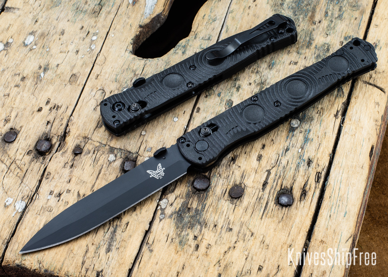Benchmade Knives: 391BK SOCP Tactical Folder - Black CF Benchmade Knives: 391BK SOCP Tactical Folder - Black CF