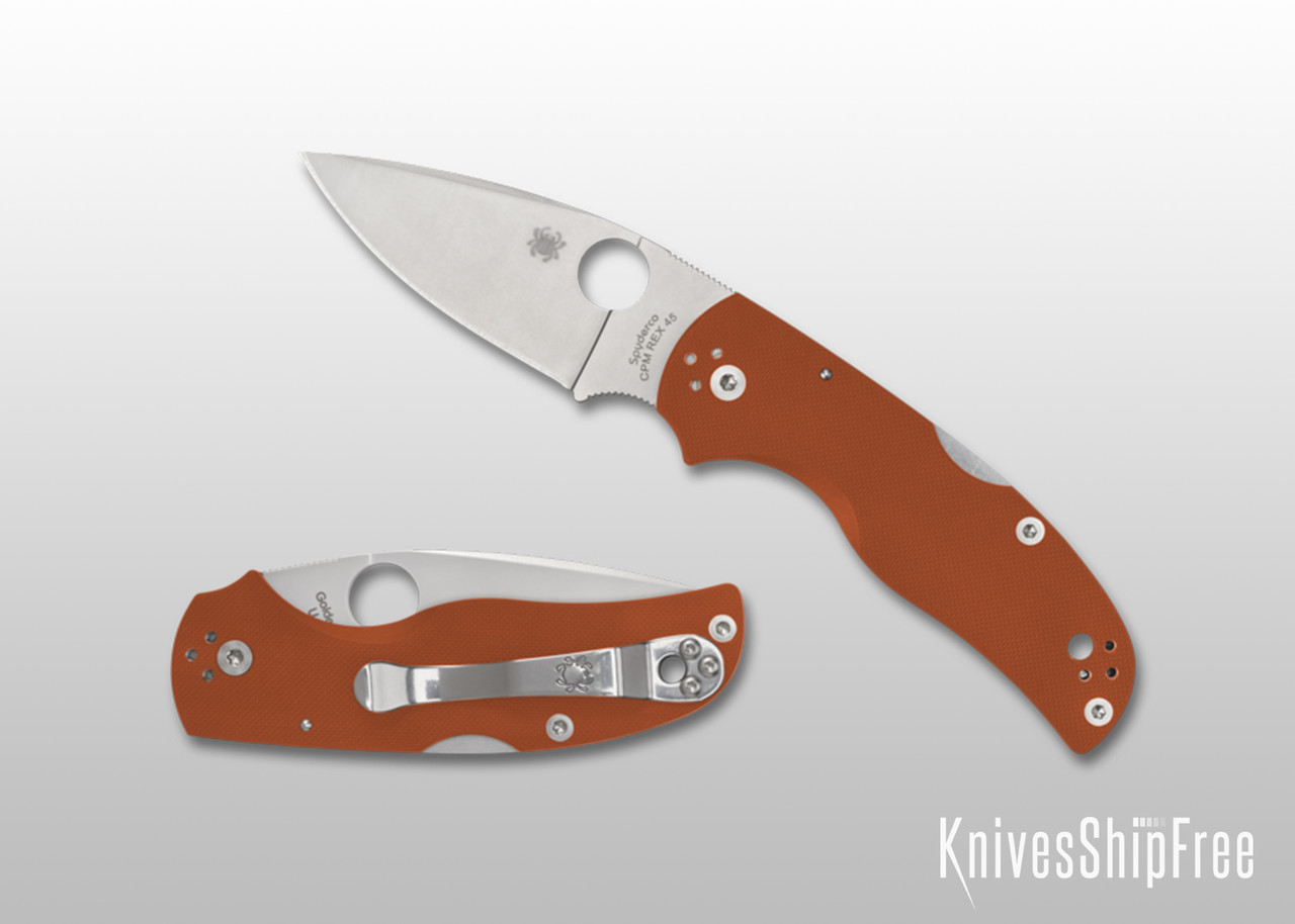 Spyderco: Native 5 Sprint Run - Burnt Orange G-10 - REX 45 - C41GPBORE
