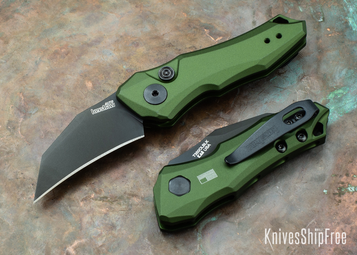 Kershaw Knives: Launch 10 - Olive Green Aluminum - Black DLC 