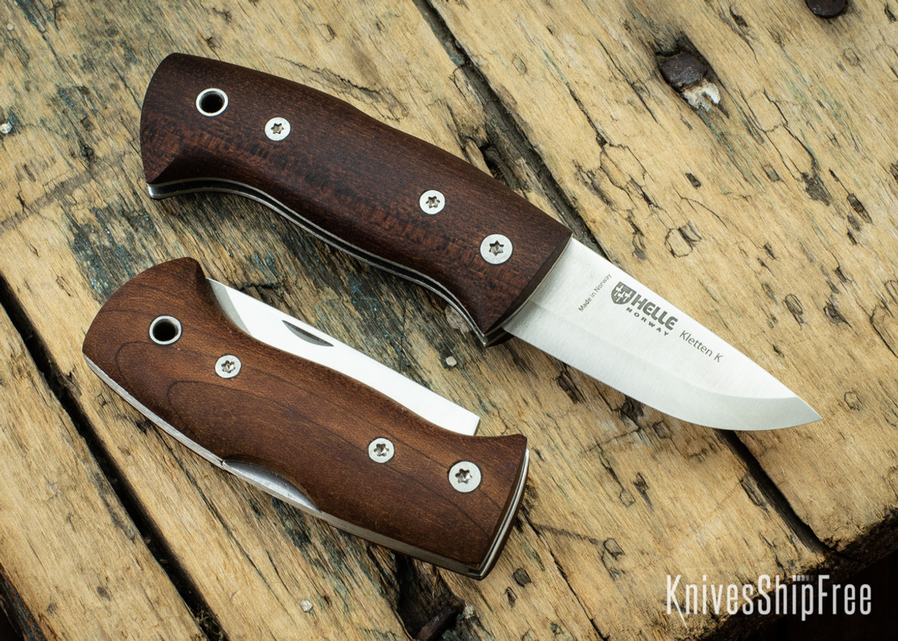 Helle Knives: Kletten - Scandi Lockback Folder - Kebony Wood