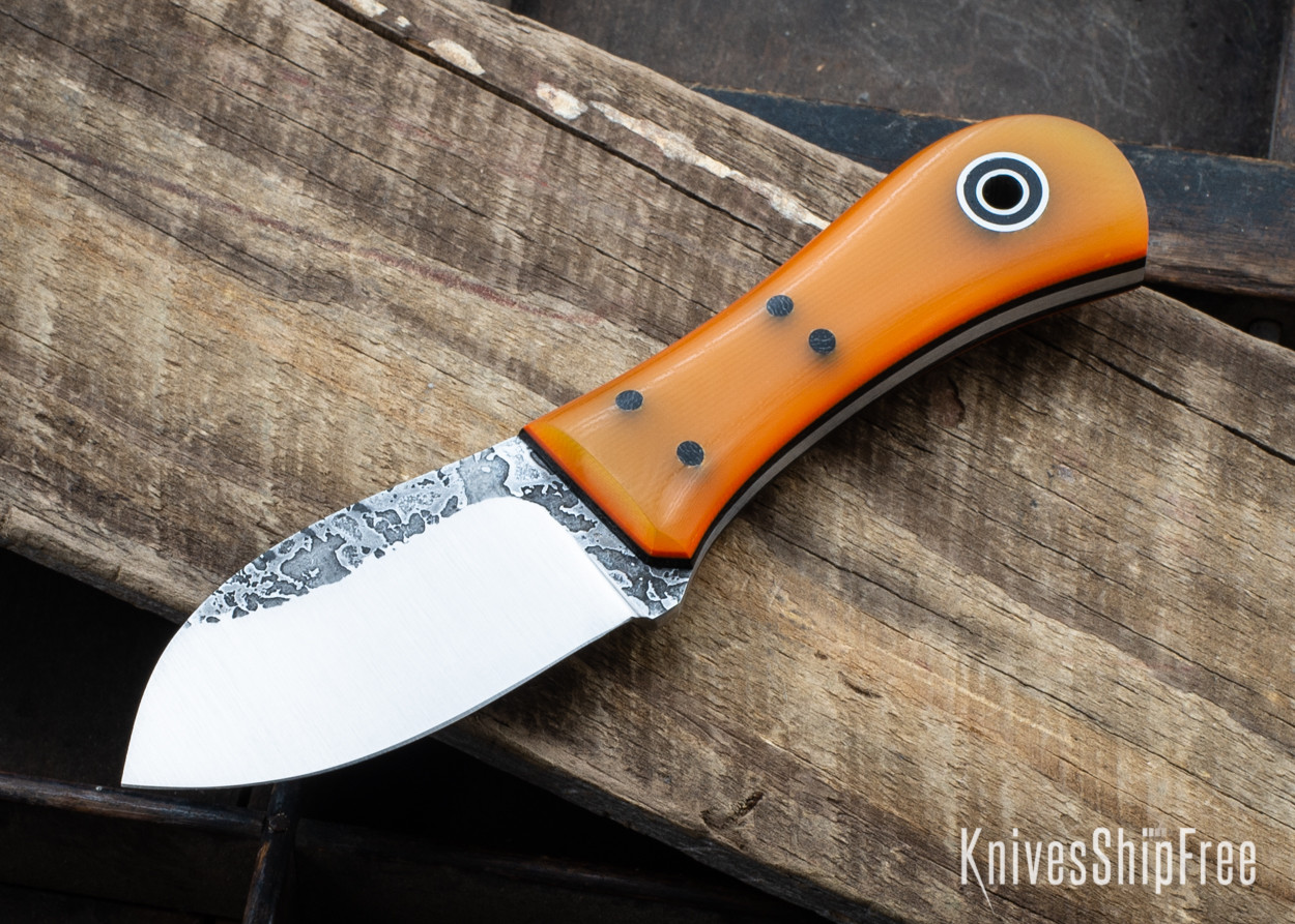 Fiddleback Forge: Gnome - Orange Lager Jade G-10 - Black & Orange