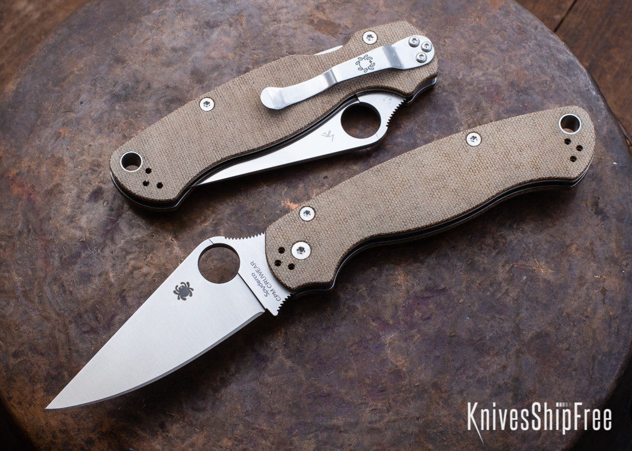 Spyderco: Paramilitary 2 - Brown Canvas Micarta - CPM CruWear