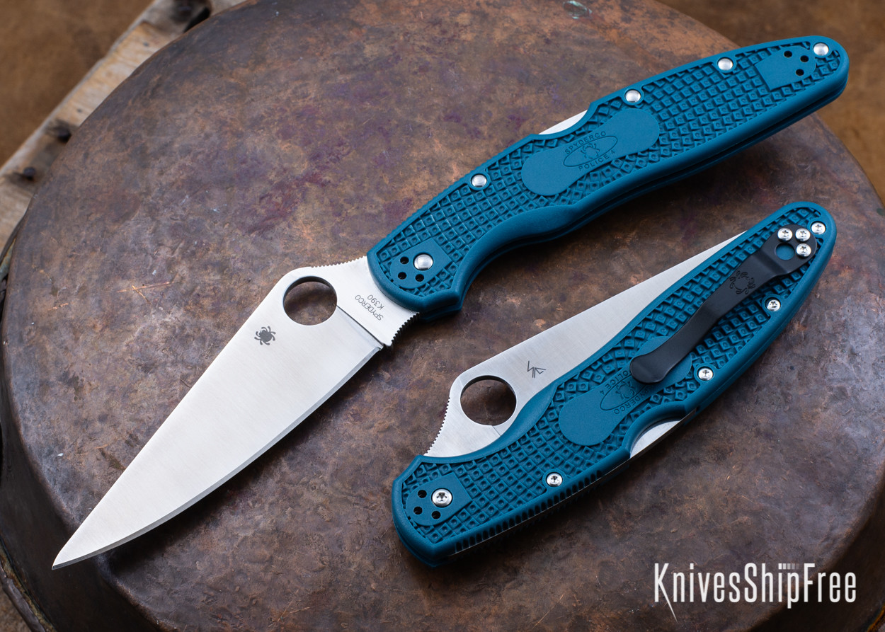Spyderco: Police 4 Lightweight - Blue FRN - K390 - C07FP4K390 Spyderco: Police 4 Lightweight - Blue FRN - K390 - C07FP4K390