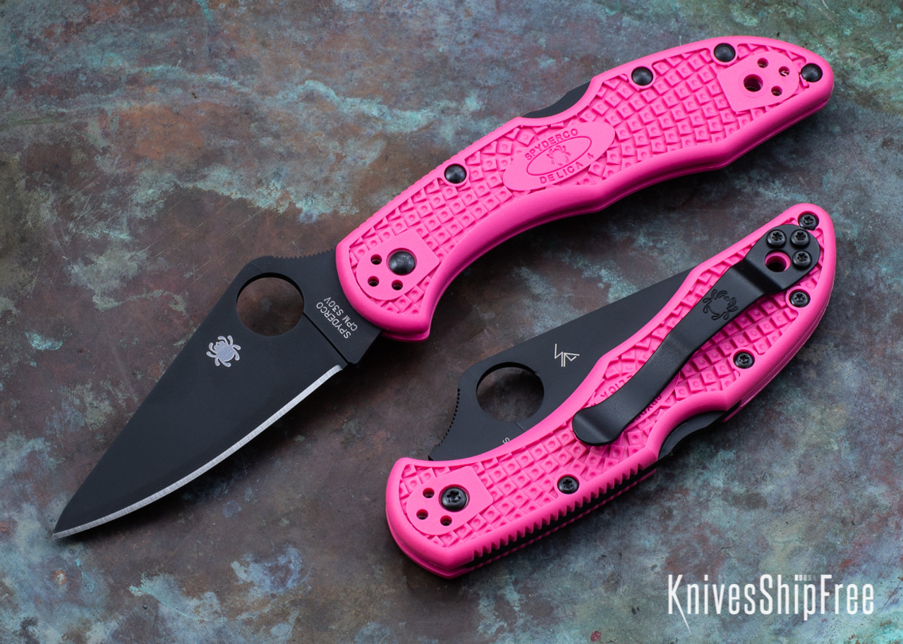 Spyderco Delica 4 FRN Pink Plain C11FPPNS30V