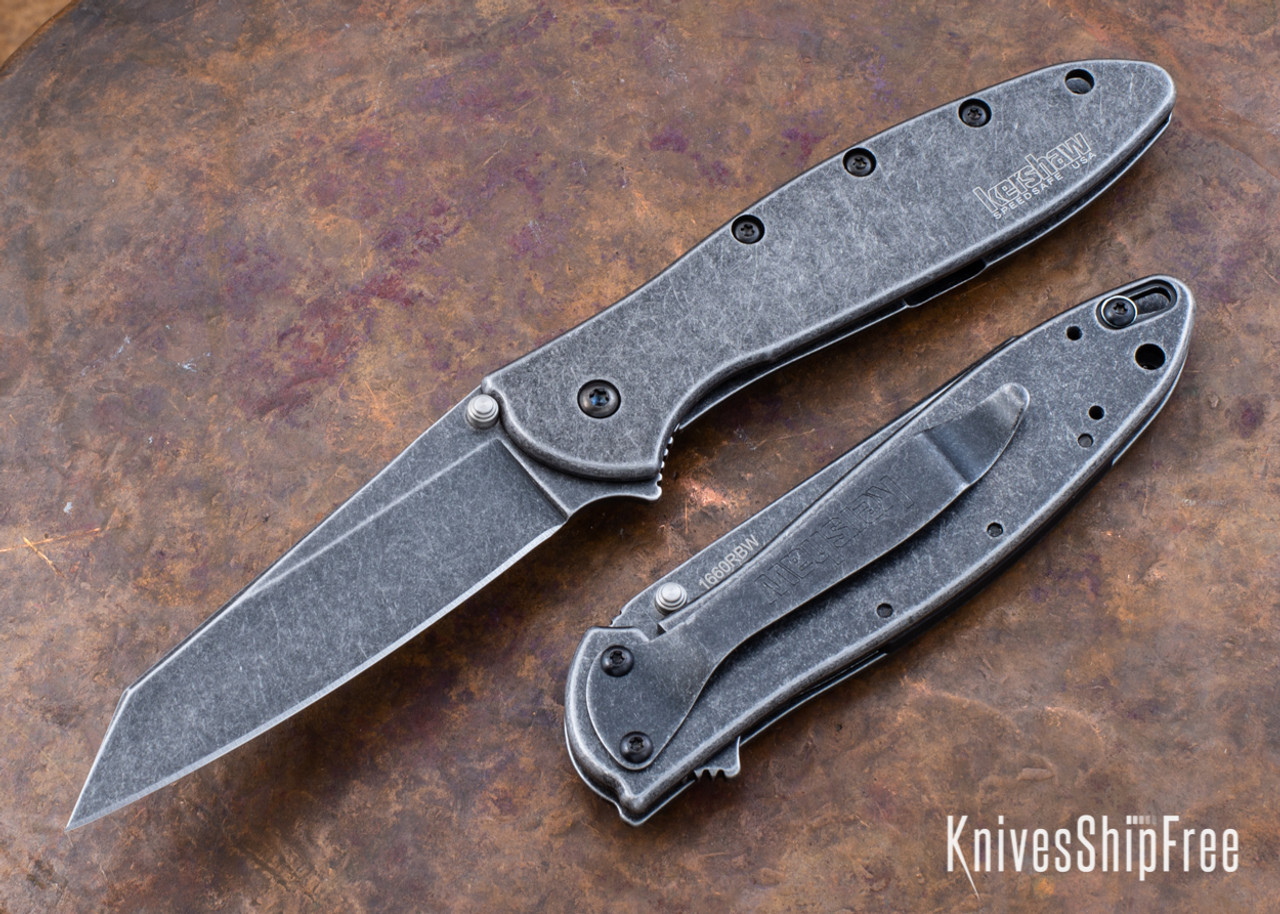 Kershaw Knives Random Leek Blackwash Finish Reverse Tanto