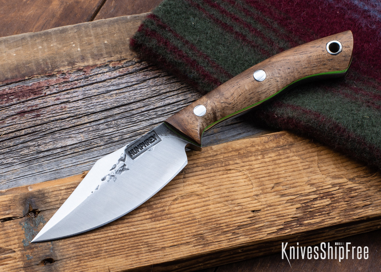 Lon Humphrey Knives: Blacktail - Forged 52100 - Curly Koa - Lime