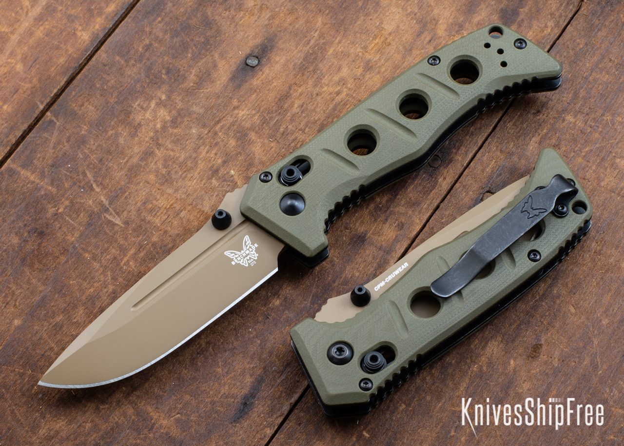 Benchmade Knives: 273FE-2 Mini Adamas - Olive Drab G-10 - CPM