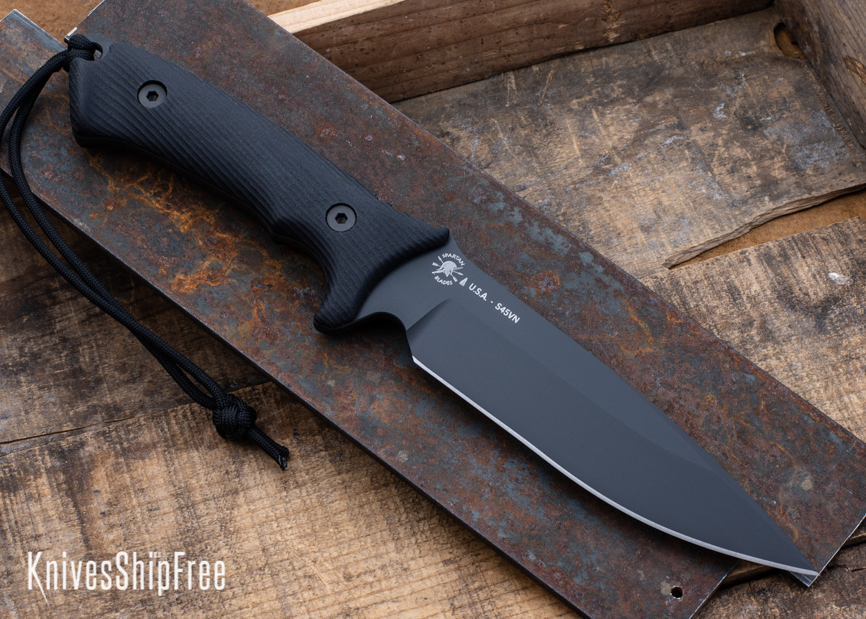 Spartan Blades: Harsey Difensa - Black Micarta - CPM-S45VN - Black PVD