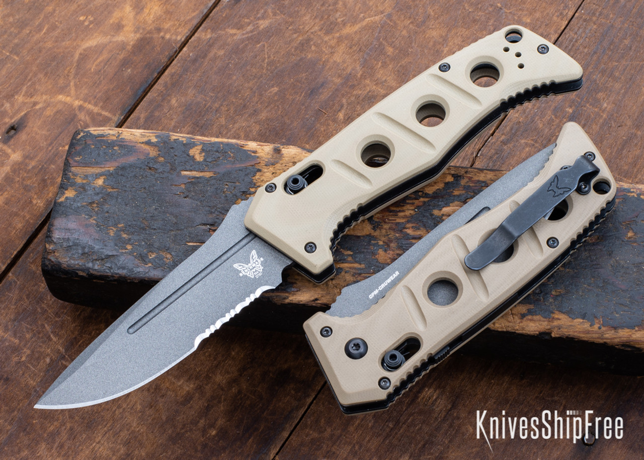 Benchmade Knives: 2750SGY-3 Adamas Auto - Sand G-10 - CPM CruWear