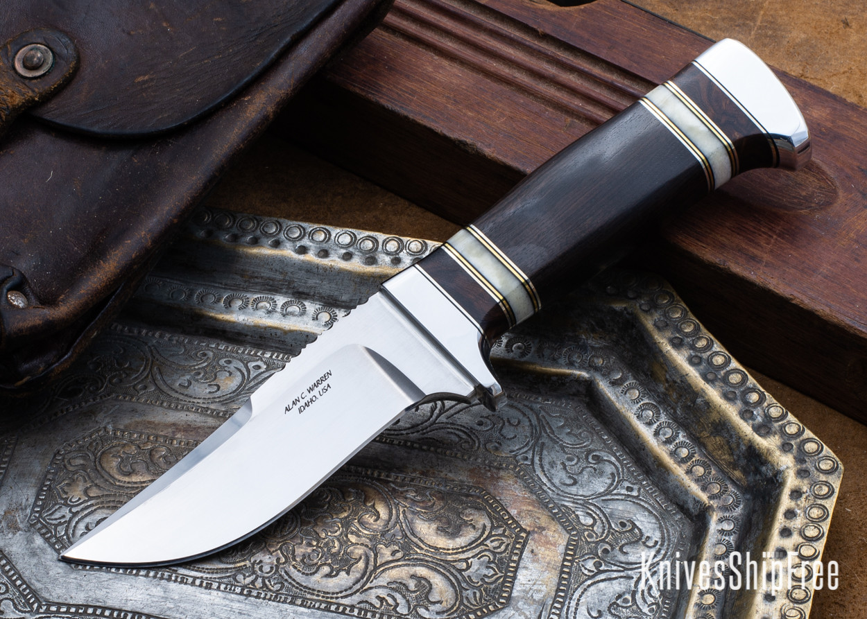 Alan Warren Custom Knives: #2422 Trailing Point Hunter - African