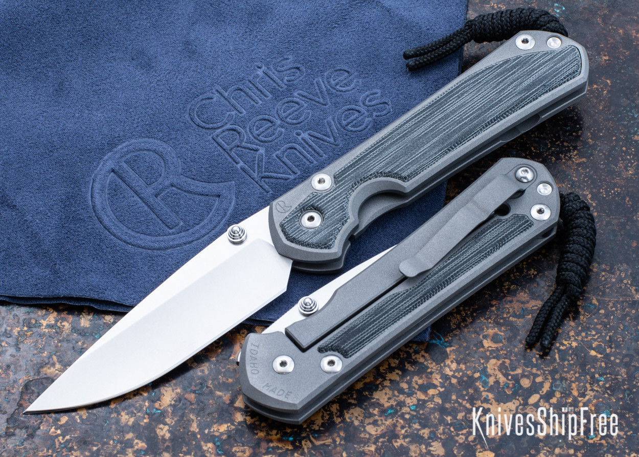 Large Sebenza 31 - Black Canvas Micarta Inlay - Double Silver Large Sebenza 31 - Black Canvas Micarta Inlay - Double Silver