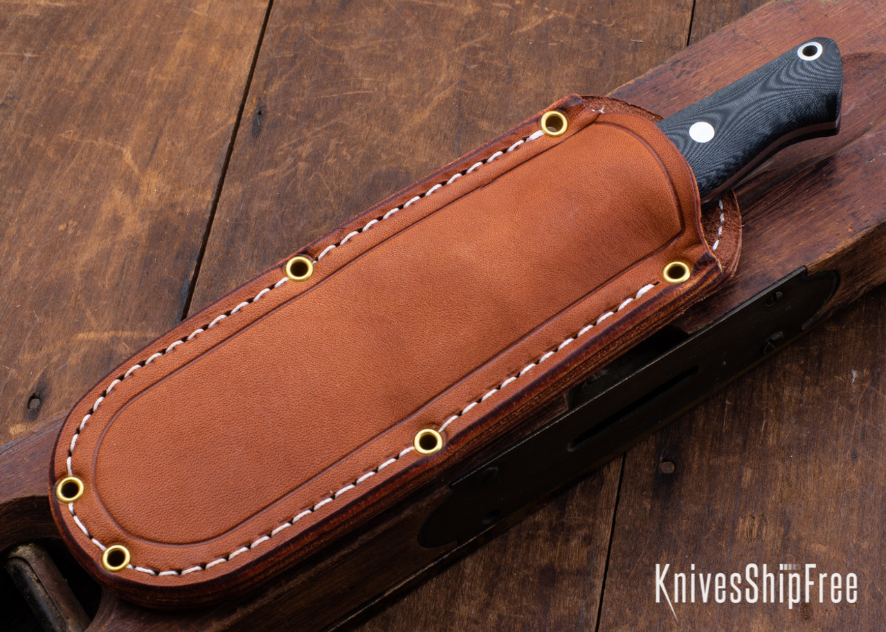 Bark River Knives: UP Bravo - Black Burlap Micarta - Black Pins