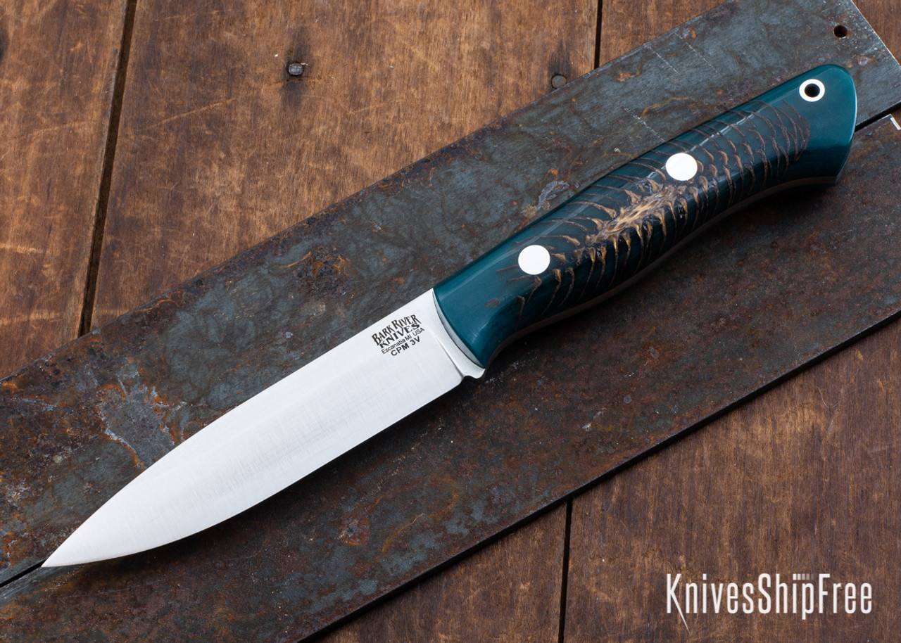 Bark River Knives: Aurora - CPM 3V - Emerald Pinecone