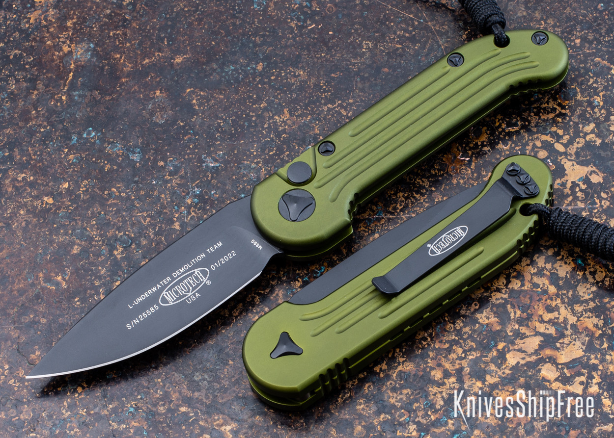Microtech: L.U.D.T. - Push Button Auto - Black STD Blade - OD