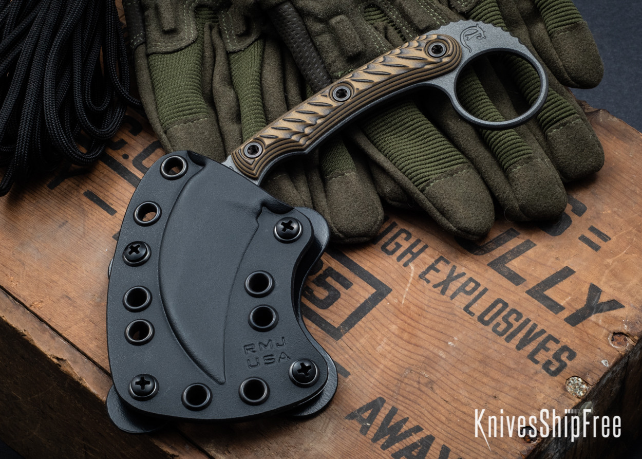 RMJ Tactical: Korbin Karambit - Textured Hyena Brown G-10 - CPM