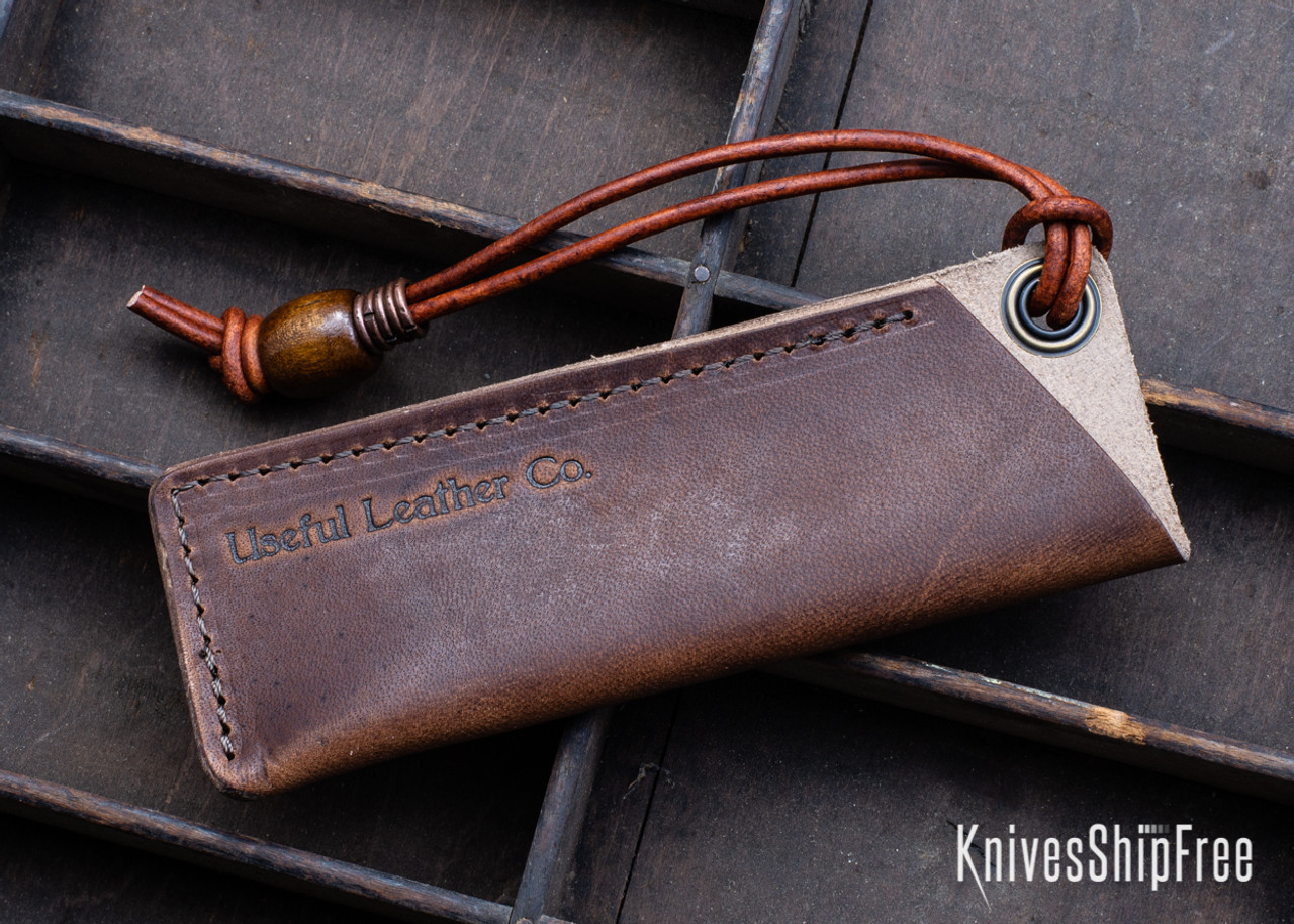 Useful Leather Co. - Medium Leather Knife Slip - Blue Stitching