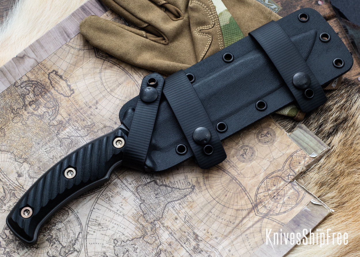 RMJ Tactical: Combat Africa - Textured Black G-10 - 80CrV2