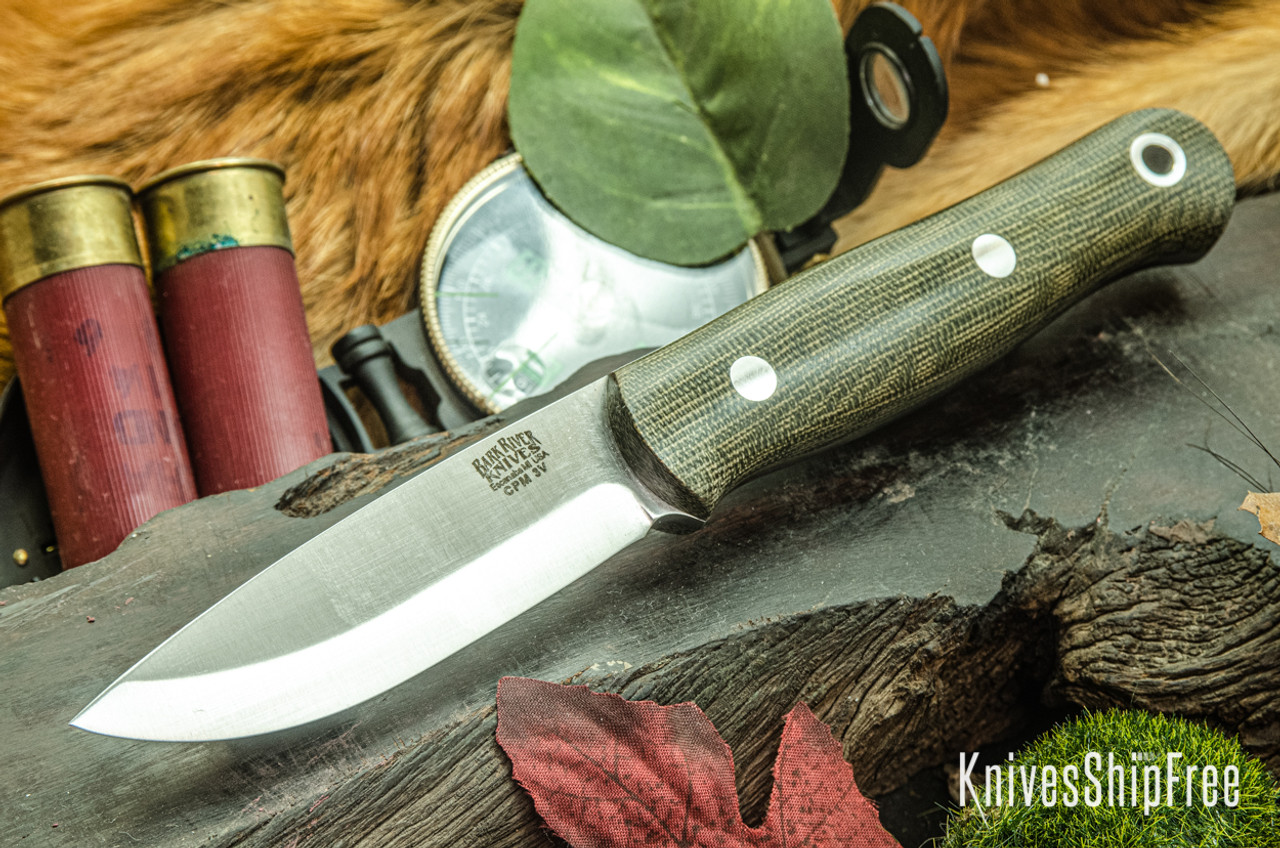 Bark River Knives: Ultralite Bushcrafter - CPM 3V - Green Canvas