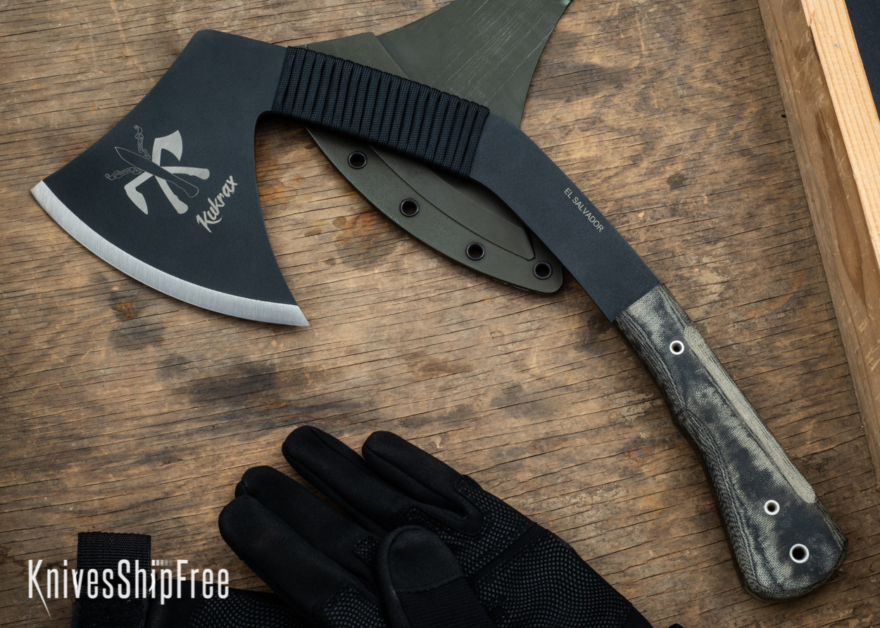 Kukrax - Hybrid Axe / Kukri Chopper - 1075 Carbon Steel - Kydex Sheath