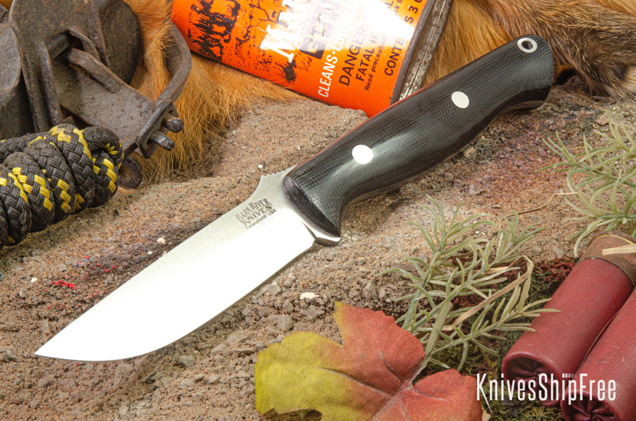 Bark River Knives: Gunny - CPM 3V - Black Canvas Micarta