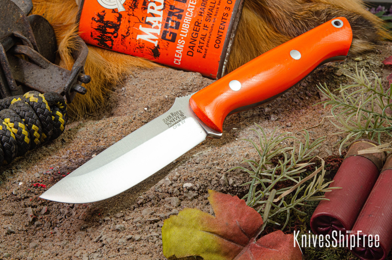 Bark River Knives: Gunny - CPM 3V - Blaze Orange G-10