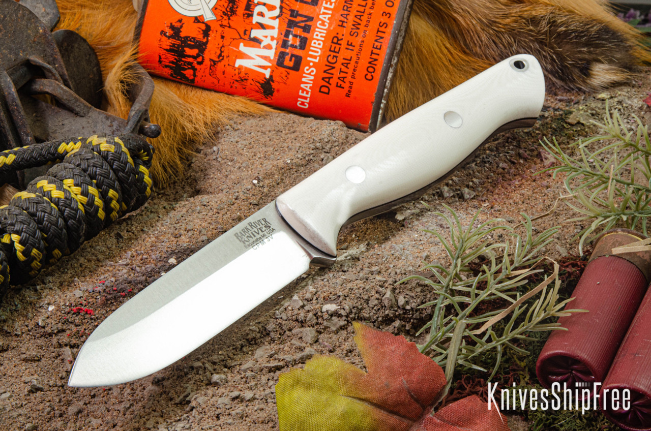 Bark River Knives: Gunny - CPM 3V - White G-10 - Black Liners