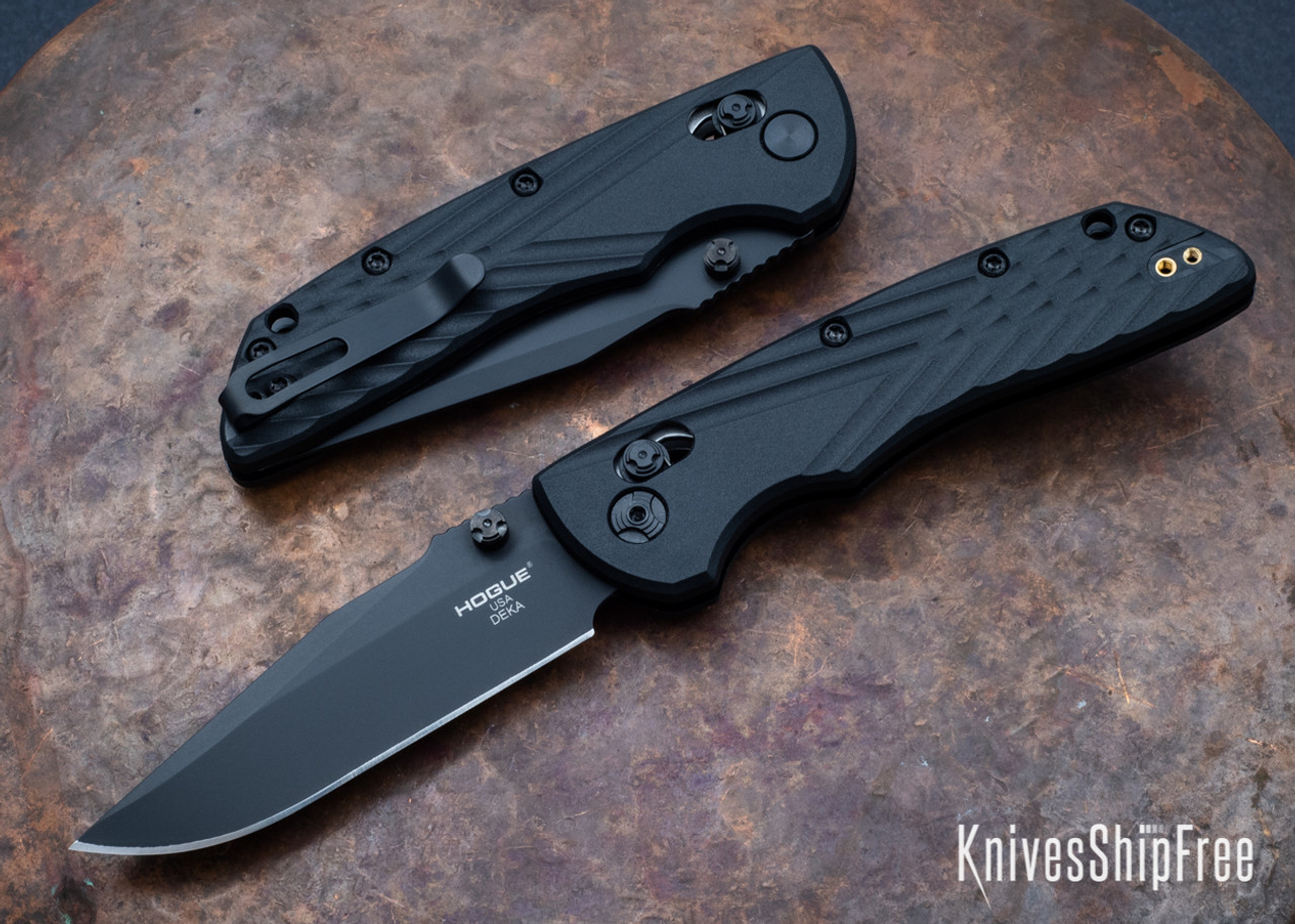 Hogue Knives: Deka - CPM MagnaCut - Clip Point - Black Cerakote