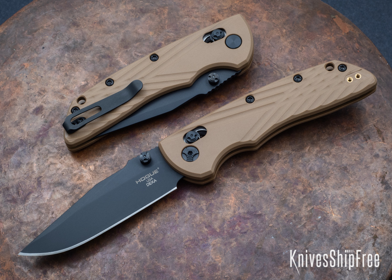 Hogue Knives: Deka - CPM MagnaCut - Clip Point - Black Cerakote