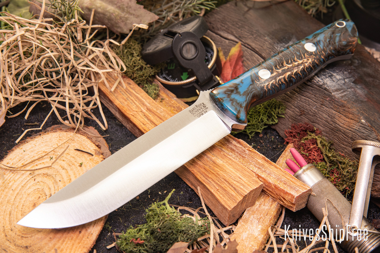 Bark River Knives: Bravo 1.5 - CPM 3V - Blue & Copper Pinecone #2