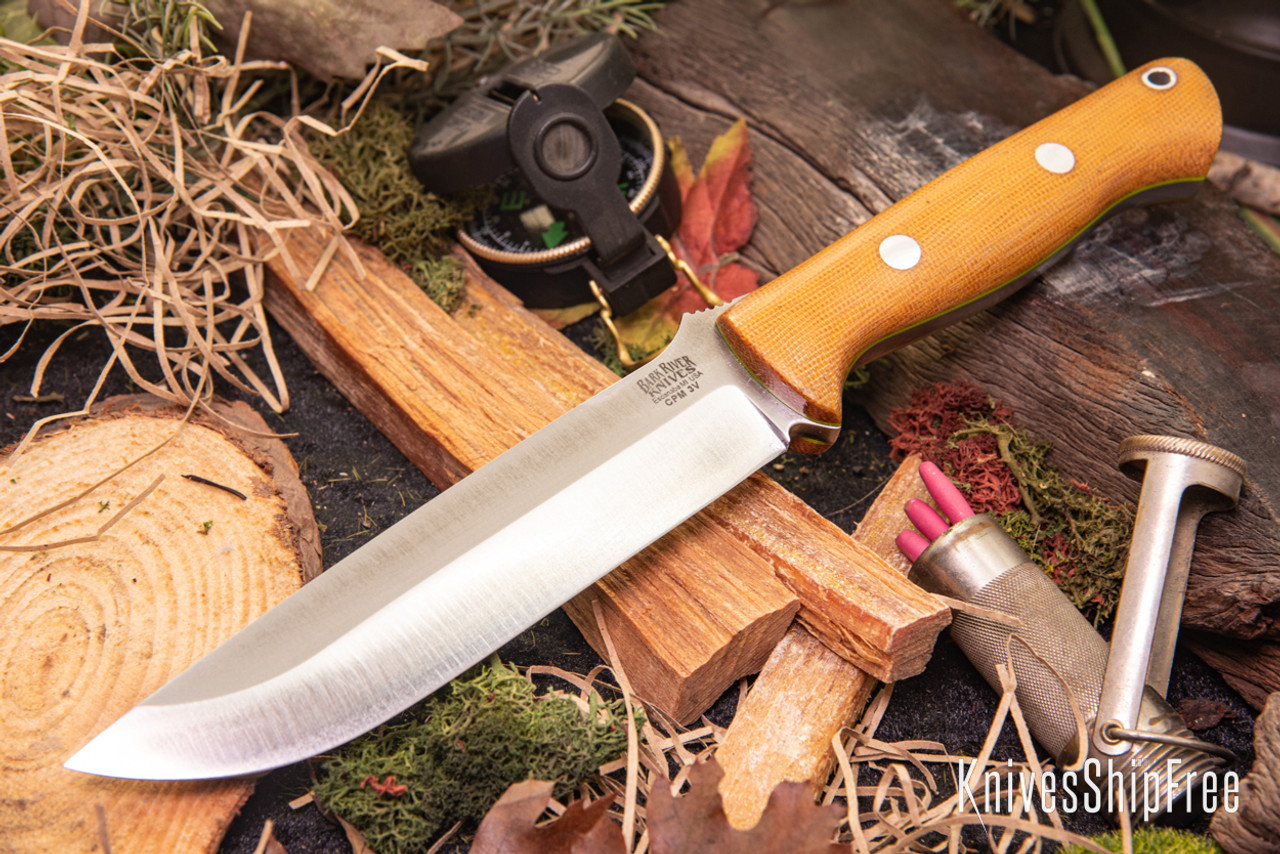 Bark River Knives: Bravo 1.5 - CPM 3V - Natural Canvas Micarta