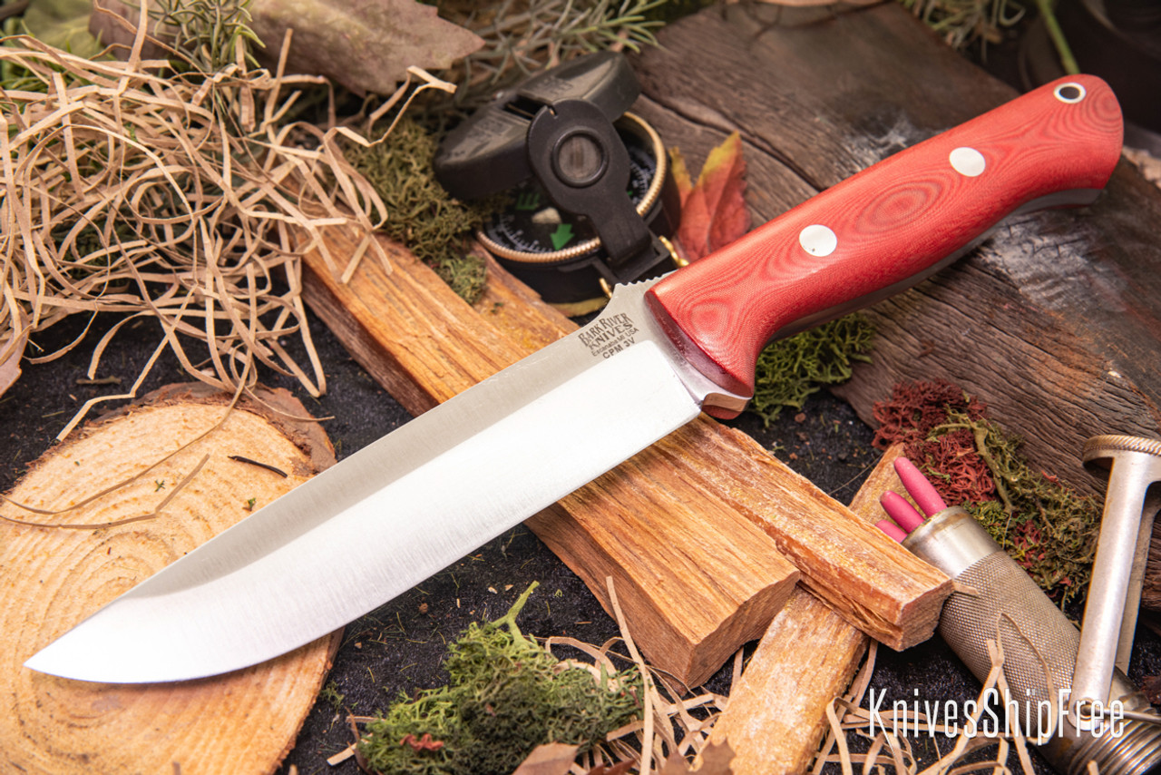 Bark River Knives: Bravo 1.5 - CPM 3V - Red Linen Micarta