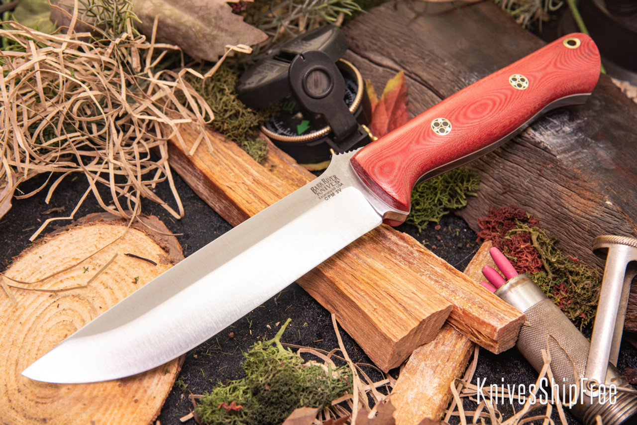 Bark River Knives: Bravo 1.5 - CPM 3V - Red Linen Micarta
