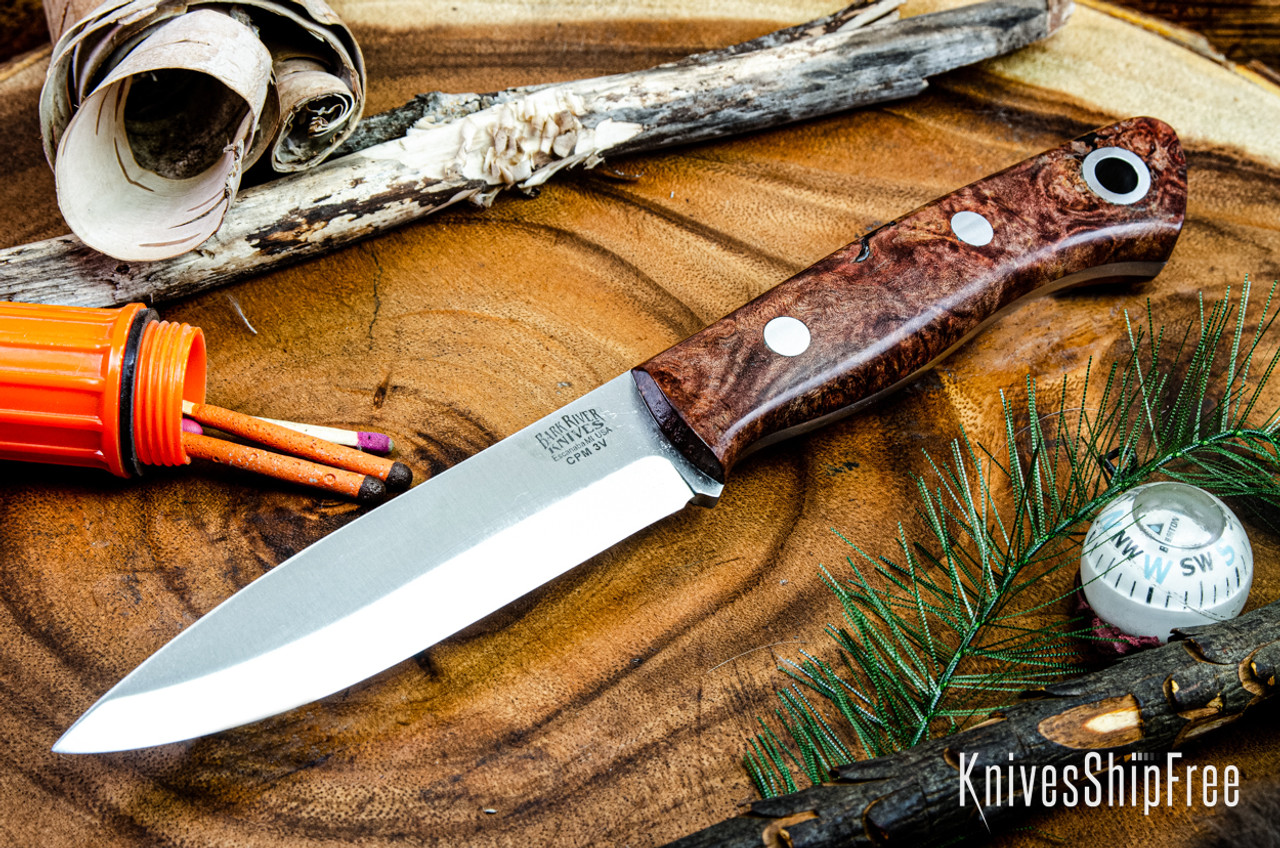 BARK RIVER KNIVES  オーロラ Bark River Knives: Aurora Scandi 3V - Cocoa Maple Burl