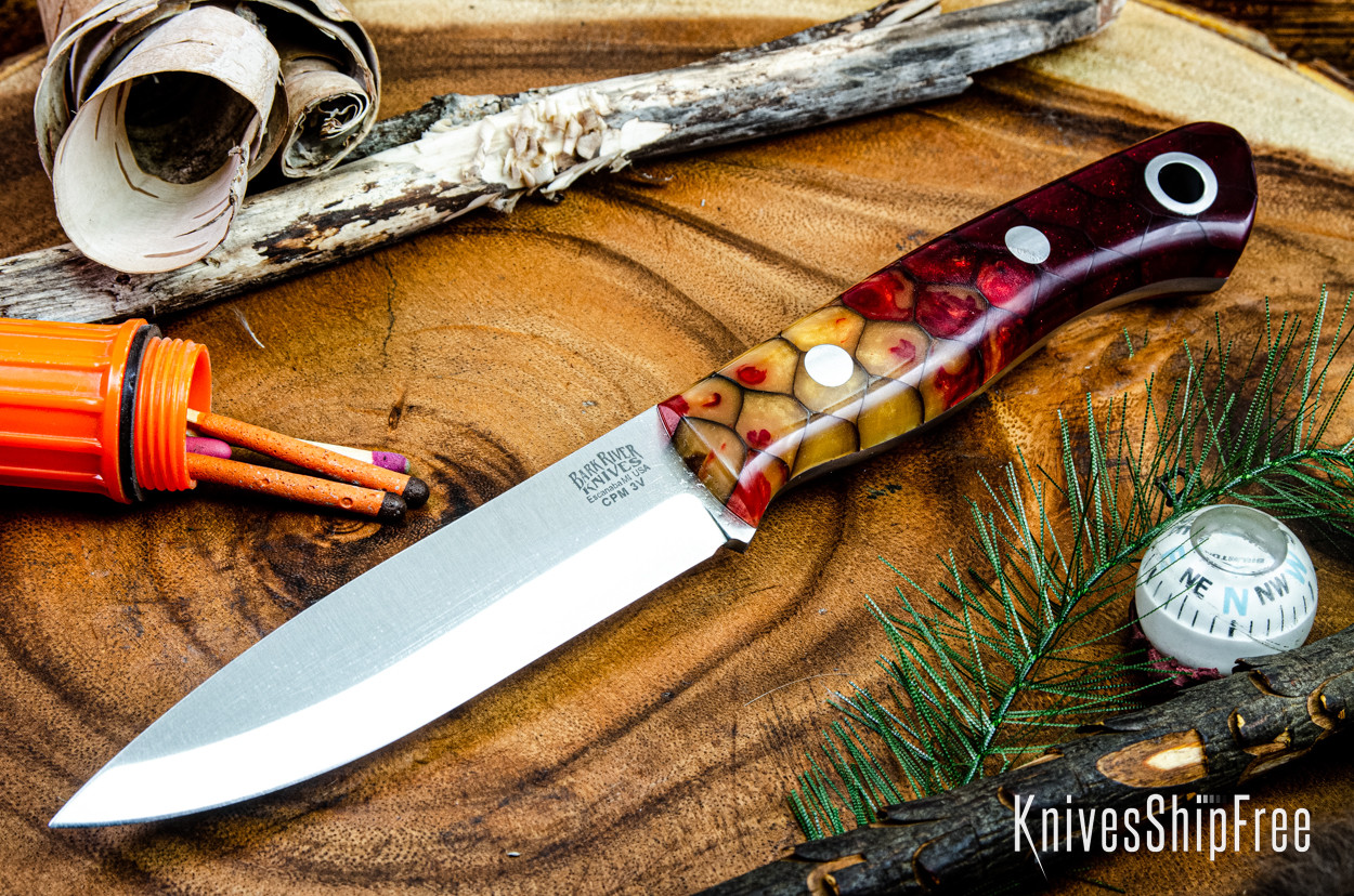 Bark River Knives: Aurora Scandi 3V - Sunfire Dragon Scale