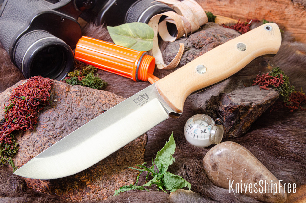 Bark River Knives: Bravo 1.25 - CPM 3V - Antique Bone Linen