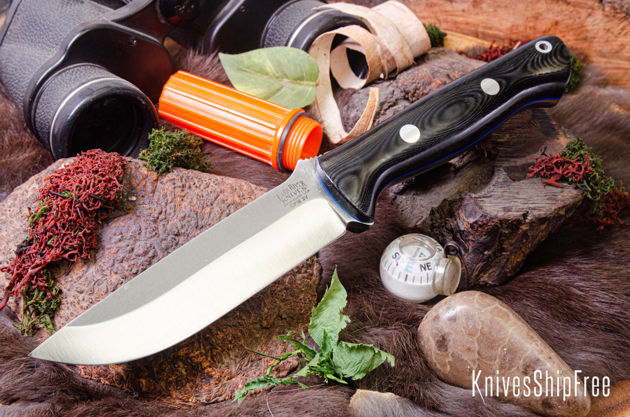 Bark River Knives: Bravo 1.25 - CPM 3V - Black Linen Micarta