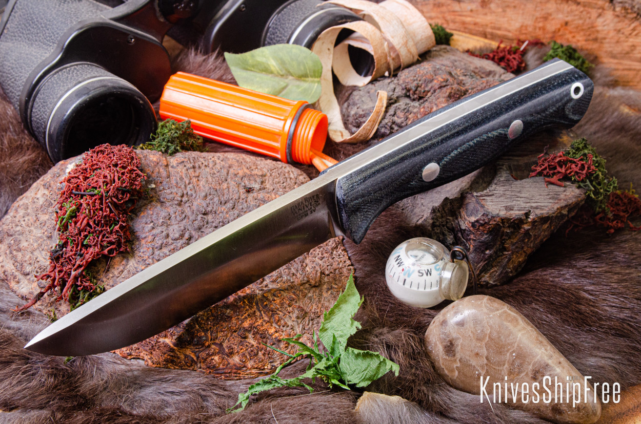 Bark River Knives: Bravo 1.25 - CPM 3V - Blue Denim Micarta Bark River Knives: Bravo 1.25 - CPM 3V - Blue Denim Micarta