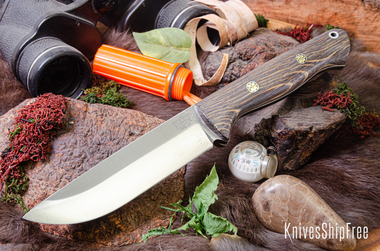 Bark River Knives: Bravo 1.25 - CPM 3V - Bog Oak - White Liners