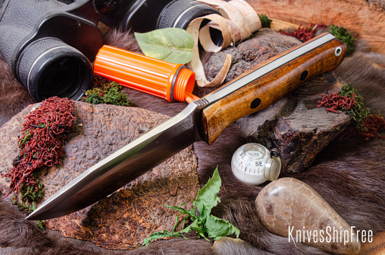 Bark River Knives: Bravo 1.25 - CPM 3V - Dark Curly Maple - Black