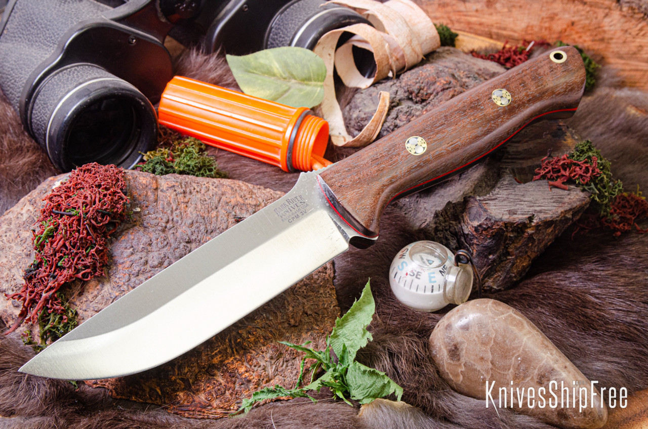 Bark River Knives: Bravo 1.25 - CPM 3V - Walnut Burl - Red Liners