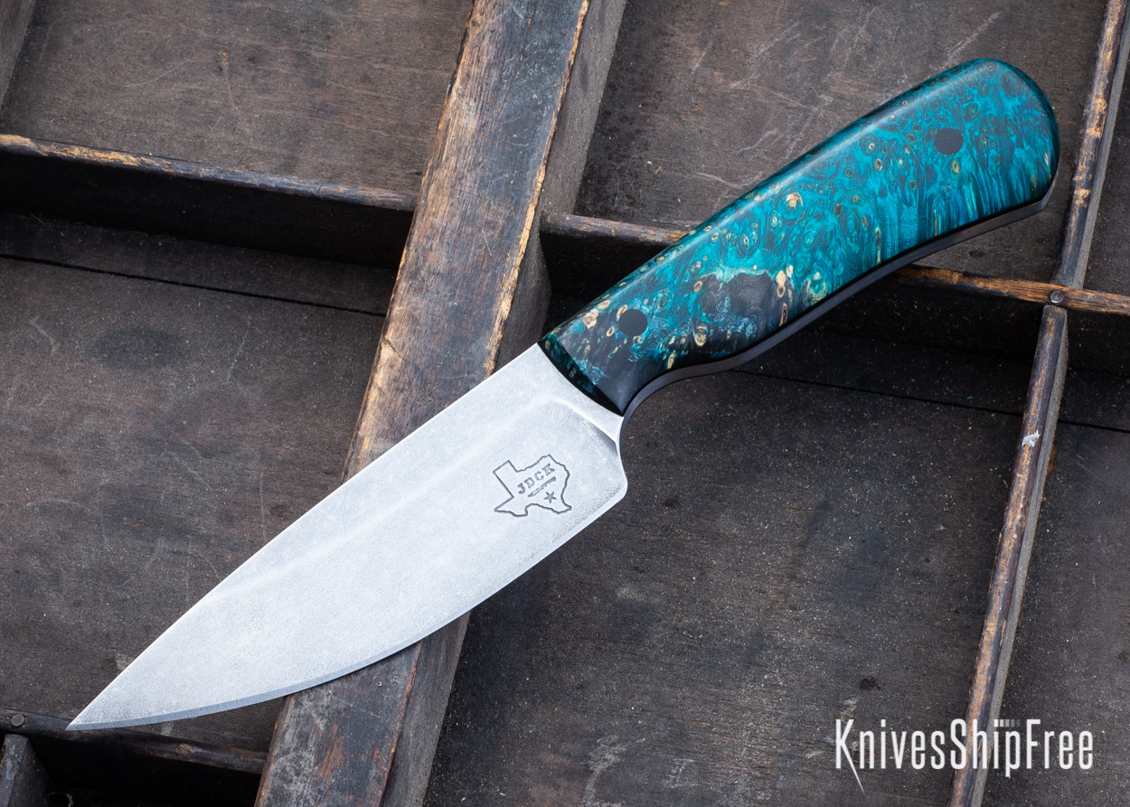 Jeff Davidson Custom Knives IBEX Hunter Stonewashed 80CrV2 Blue
