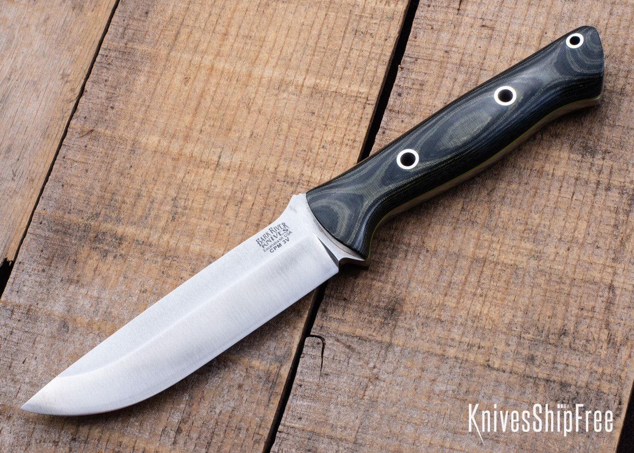 Bark River Knives: Bravo 1.25 - CPM 3V - Black & Green Linen