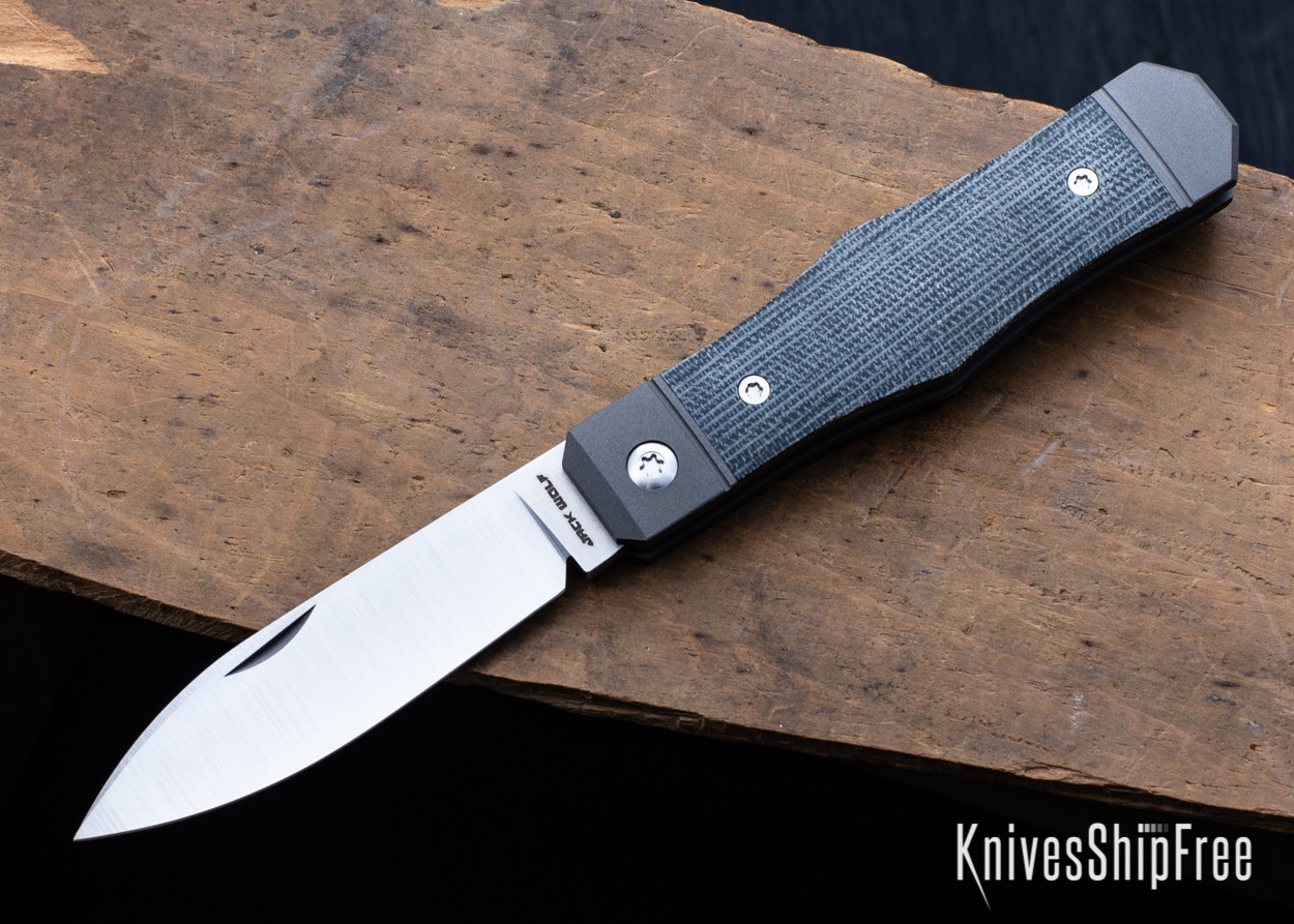 Jack Wolf Knives: Vampire Jack - Black Canvas Micarta - Integral
