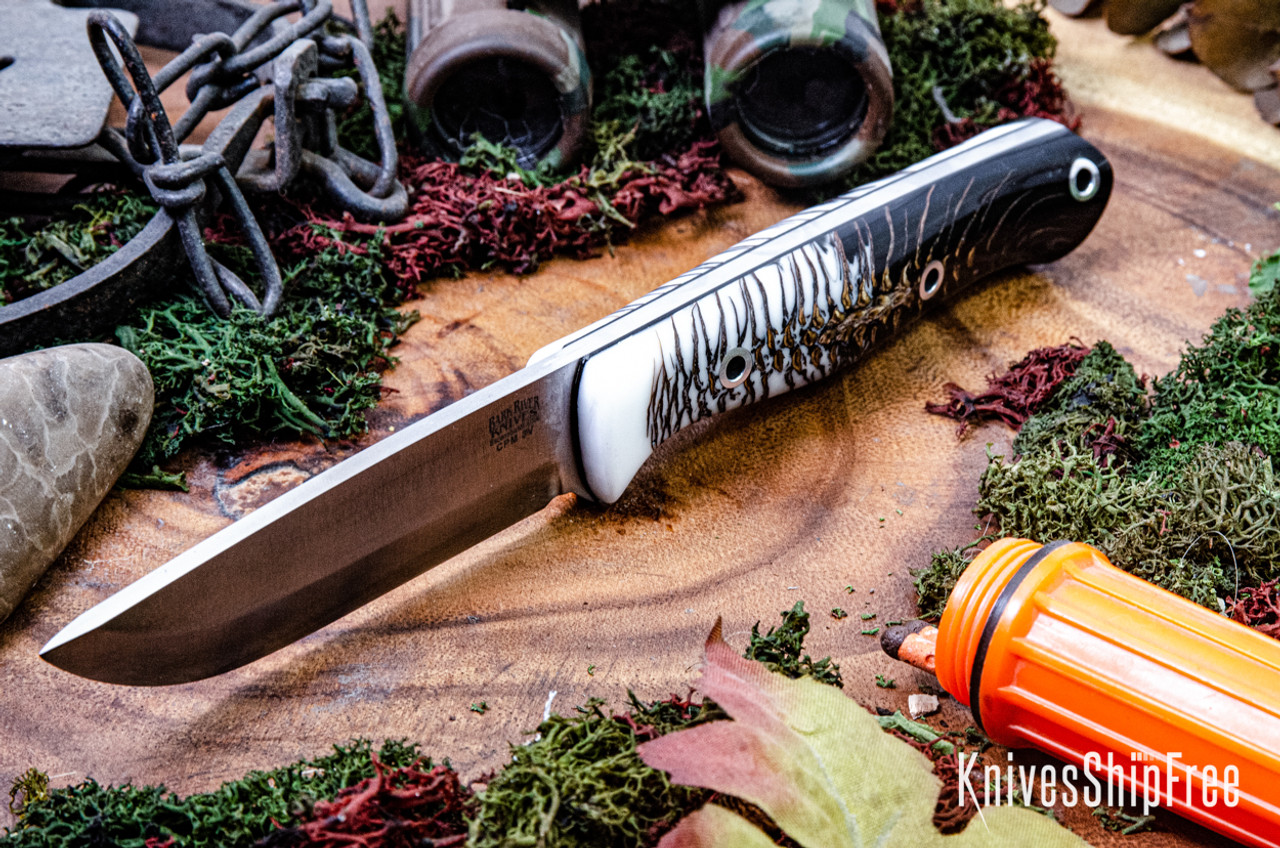  Peak - BARK バークリバー GUNNY SCANDI CPM-3V Bark River Gunny Scandi CPM 3V, Green Canvas Micarta, brown