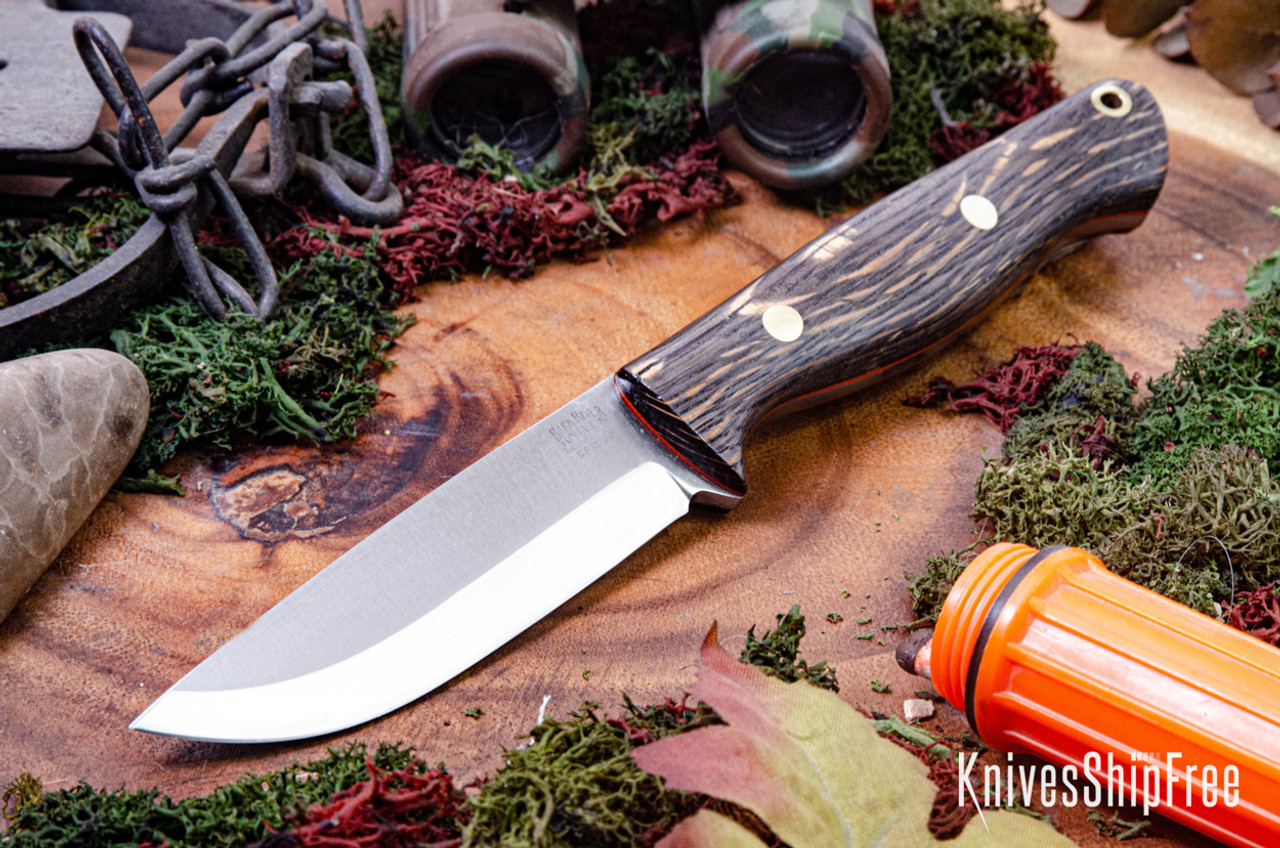 Bark River Knives: Gunny Scandi - CMP 3V - Bog Oak - Orange