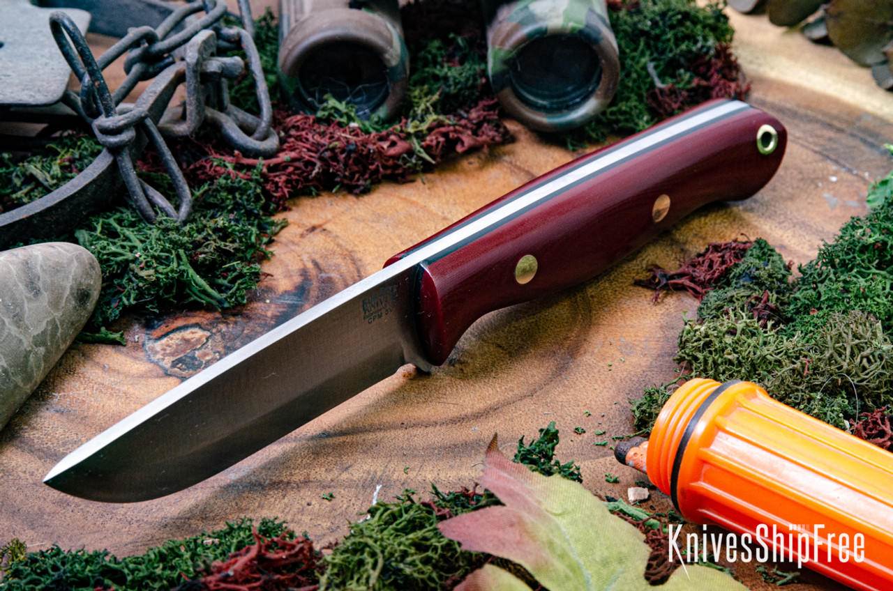 Bark River Knives: Gunny Scandi - CMP 3V - Red G-10 - Thick