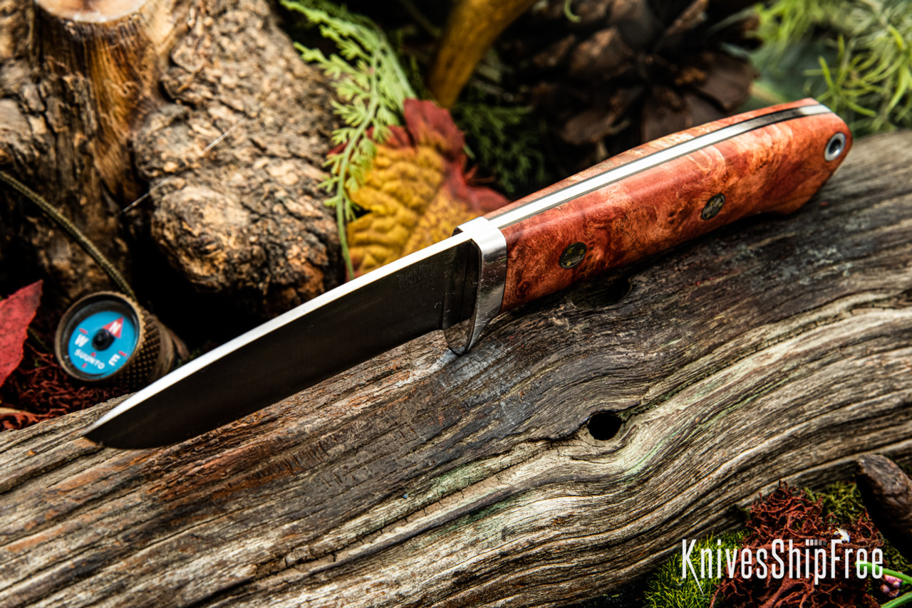 Bark River Knives: Bobcat Hunter - CPM 154 - Hellfire Maple Burl