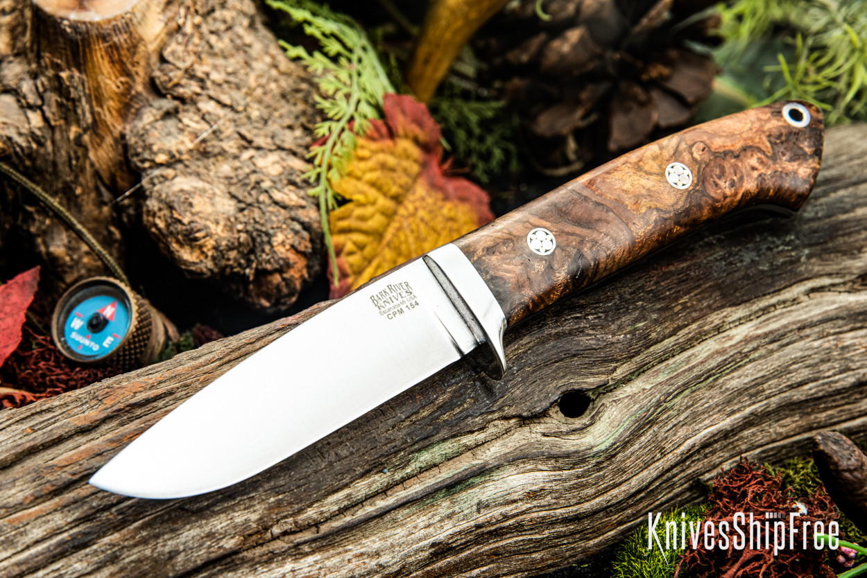Bark River Knives: Bobcat Hunter - CPM 154 - Gray Tigertail Maple