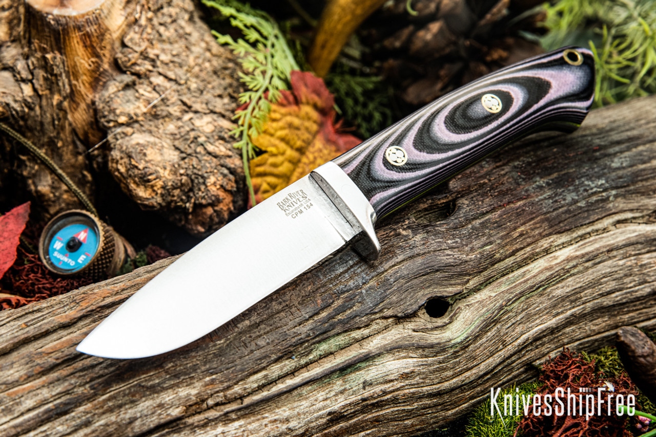 Bark River Knives: Bobcat Hunter - Lime Liner - Mosaic Pins